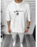 Tricou barbati alb, cu imprimeu pe spate, oversize 11820 P19-6.3