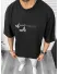 Tricou barbati negru, cu imprimeu pe spate, oversize 11820 P19-6.2