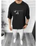 Tricou barbati negru, cu imprimeu pe spate, oversize 11820 P19-6.2