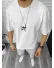 Tricou barbati alb, cu imprimeu pe spate, oversize 11823 P19-6.1