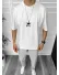 Tricou barbati alb, cu imprimeu pe spate, oversize 11823 P19-6.1