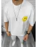 Tricou barbati alb, cu imprimeu pe spate, oversize 11824 N2-3.3