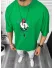 Tricou barbati verde, cu imprimeu pe spate, oversize 11825 P19-6.2