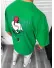 Tricou barbati verde, cu imprimeu pe spate, oversize 11825 P19-6.2