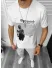 Tricou barbati alb, cu imprimeu, slim Y205 22A-5.1