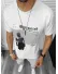 Tricou barbati alb, cu imprimeu, slim Y205 22A-5.1