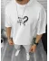 Tricou barbati alb, cu imprimeu pe spate, oversize 11818 O5-6.1