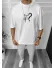 Tricou barbati alb, cu imprimeu pe spate, oversize 11818 O5-6.1