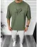 Tricou barbati kaki, cu imprimeu pe spate, oversize 11818 O5-6.1
