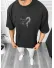 Tricou barbati negru, cu imprimeu pe spate, oversize 11818 O5-7.1
