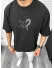 Tricou barbati negru, cu imprimeu pe spate, oversize 11818 O5-7.1