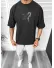 Tricou barbati negru, cu imprimeu pe spate, oversize 11818 O5-7.1