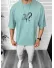Tricou barbati vernil, cu imprimeu pe spate, oversize 11818 O5-7.2