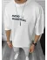 Tricou barbati alb, cu imprimeu pe spate, oversize 11819 O1-3.3
