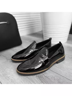 Mocasini barbati negri, tapla subtire, piele eco, comozi 12221 N3.N4-1