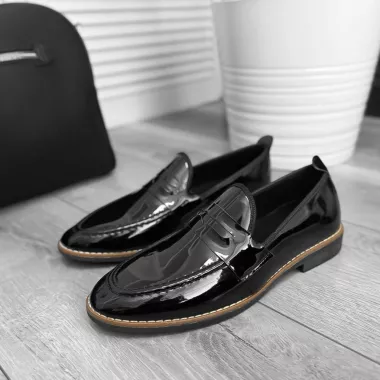 Mocasini barbati negri, tapla subtire, piele eco, comozi 12221 N3.N4-1