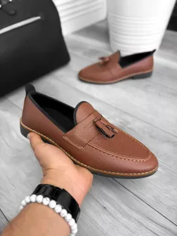 Mocasini barbati maro, tapla subtire, piele eco, comozi 12313 A25-2