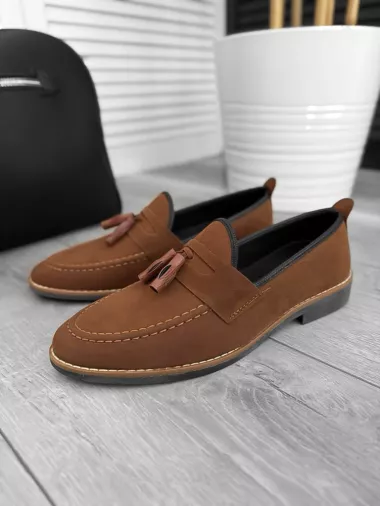Mocasini barbati maro, tapla subtire, piele eco, comozi 12314 N6-1