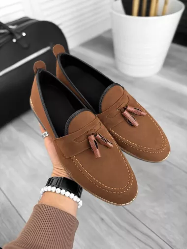Mocasini barbati maro, tapla subtire, piele eco, comozi 12314 N6-1