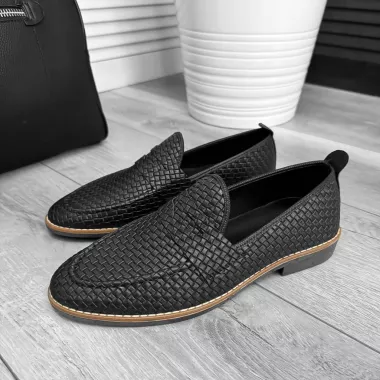 Mocasini barbati negri, tapla subtire, piele eco, comozi 12317 N2.3.4-2 Mocasini barbati negri, tapla subtire, piele eco, comozi 12317 N2.3.4-2