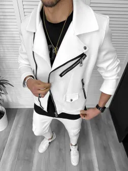 Trening barbati slim fit alb CU MIC DEFECT DEF1018 P18-1.1