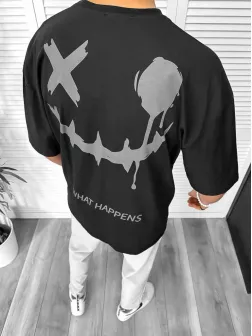 Tricou barbati negru, cu imprimeu pe spate, oversize 11815 D3-3.4 Tricou barbati negru, cu imprimeu pe spate, oversize 11815 D3-3.4