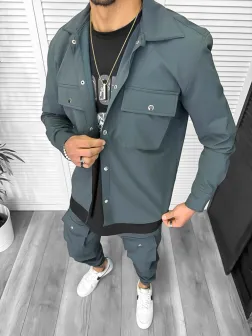 Trening barbati slim fit verde 6049 I1-4