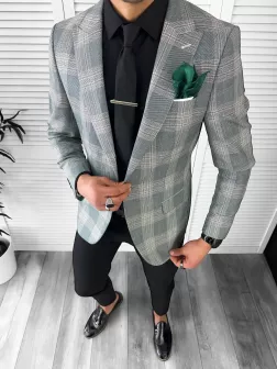 Sacou barbati slim fit in carouri 11811 X