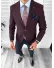 Sacou barbati slim fit, grena cu carouri, 3562