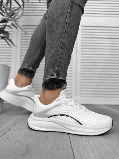 Adidasi barbati, din panza, albi A03 N5-4