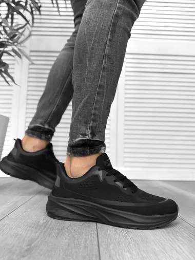 Adidasi barbati, din panza, negri A400 N15-3