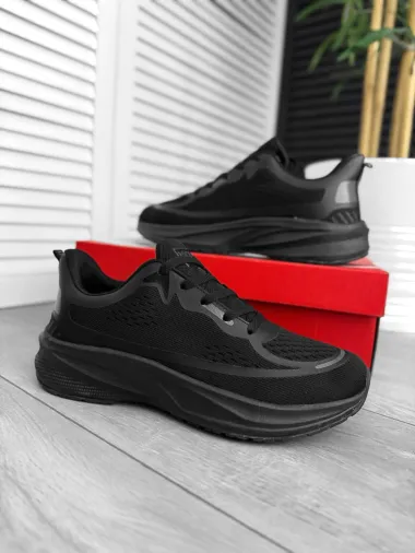 Adidasi barbati, din panza, negri A400 N15-3