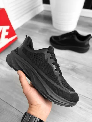 Adidasi barbati, din panza, negri A400 N15-3