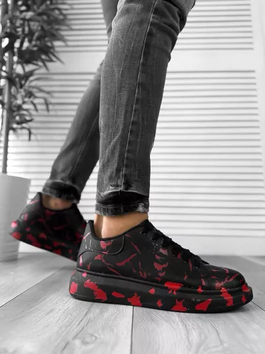 Adidasi barbati casual cu imprimeu rosu 5577 T2-4