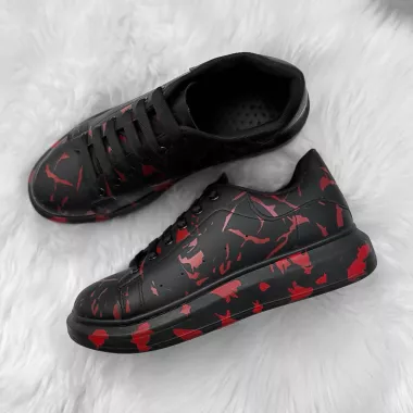 Adidasi barbati casual cu imprimeu rosu 5577 T2-4