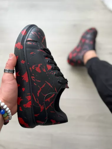 Adidasi barbati casual cu imprimeu rosu 5577 T2-4