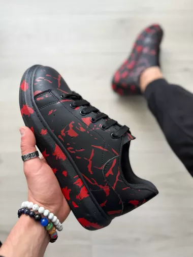 Adidasi barbati casual cu imprimeu rosu 5577 T2-4