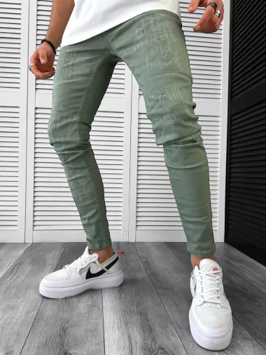 Blugi barbati conici verzi 1259 G6-5