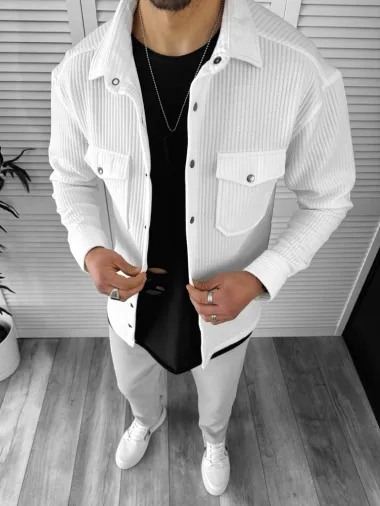 Camasa barbati casual alba 13041