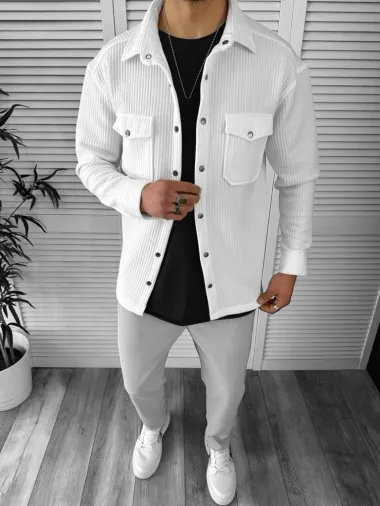 Camasa barbati casual alba 13041