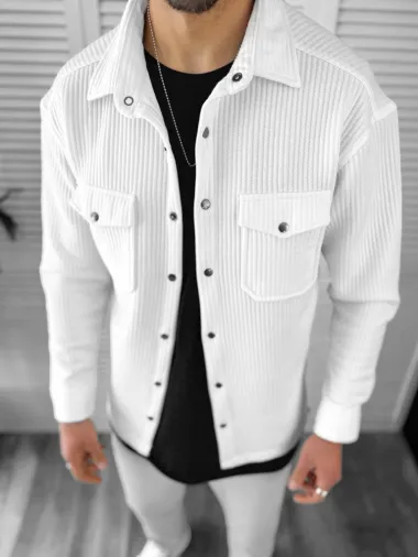 Camasa barbati casual alba 13041