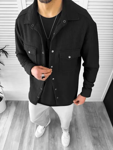 Camasa barbati casual neagra 13041 52-1