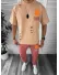 Trening barbati maro oversize cu imprimeu pantaloni + bluza 13029 O4-1.2
