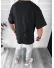 Trening barbati negru oversize cu imprimeu pantaloni + bluza 13029 O4-1.2