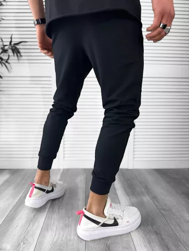Pantaloni de trening negri, conici, 13038 N3-4.3