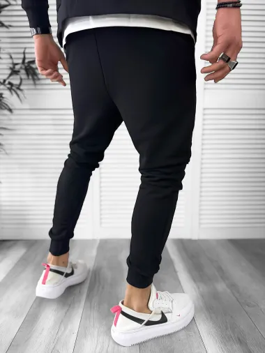 Trening barbati slim fit, negru, Pantaloni + Hanorac T12933 27-3.2