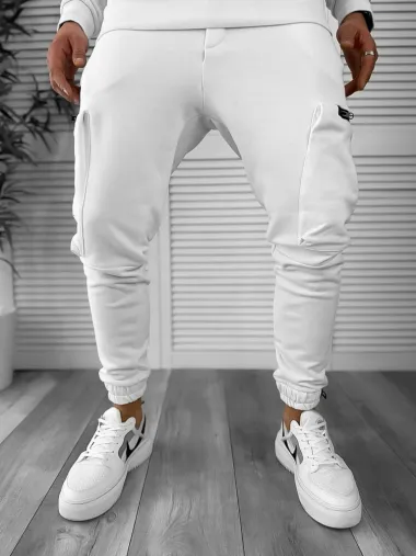 Trening barbati slim fit, alb, Pantaloni + Hanorac TY132 O6-5.2*