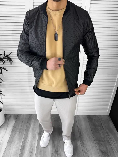 Geaca barbati neagra piele ecologica B2850 P20-1.3