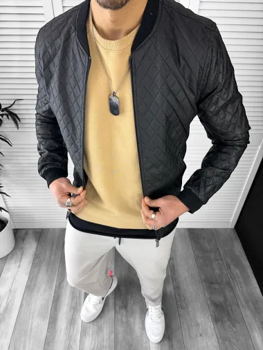 Geaca barbati neagra piele ecologica B2850 P20-1.3