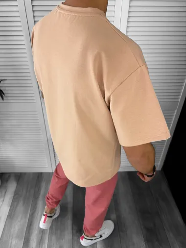 Trening barbati maro oversize cu imprimeu pantaloni + bluza 12918 P18-4.3